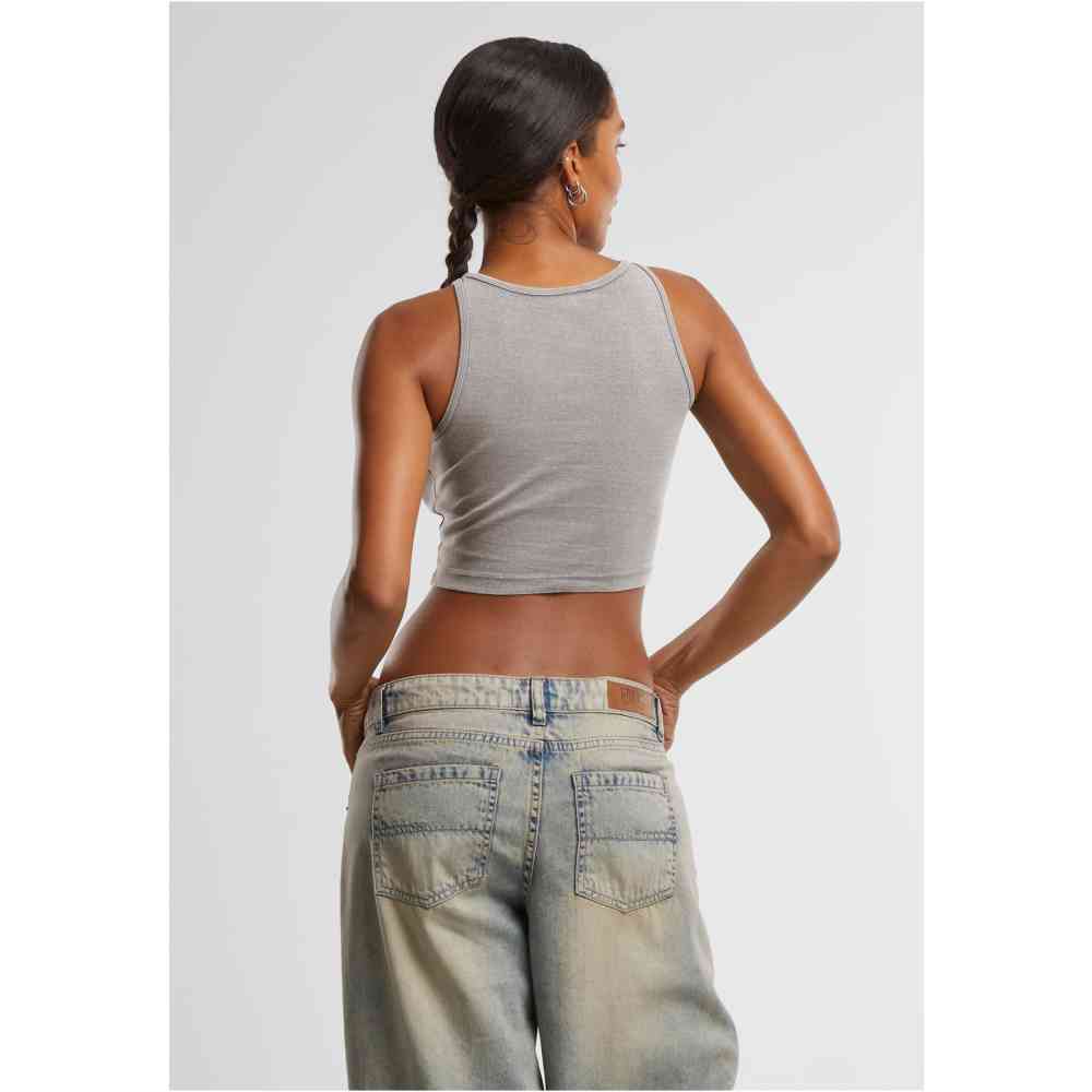 Urban Classics - Washed Rib Jersey 2Pack Crop top - Grijs